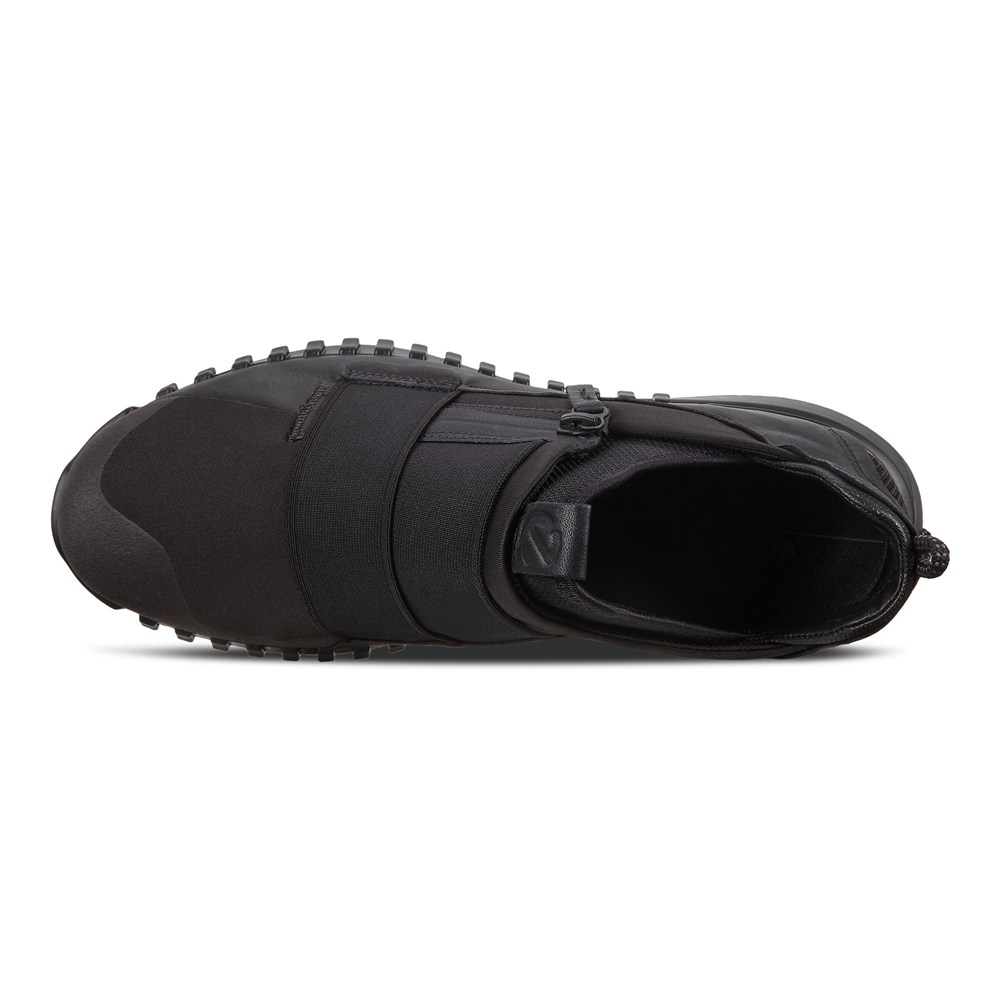 Mens Slip On - ECCO Zipflex Shoes - Black - 8123AQHJP